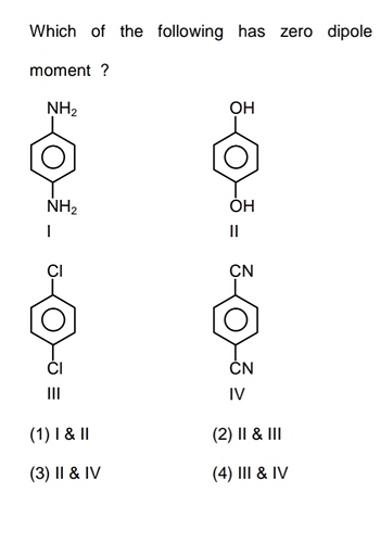 Which Of The Following Has Zero Dipole Moment - Organic Chemistry Doubts -  Goiit.com Which Of The Following Has Zero Dipole Moment - Organic Chemistry Doubts -  Goiit.com