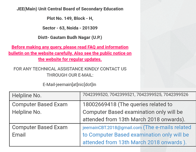 Error In Jee Website No Recorded Response Data Has Been Found Kindly Contact To Jee Main 2018 Unit Jee Bitsat Queries Goiit Com